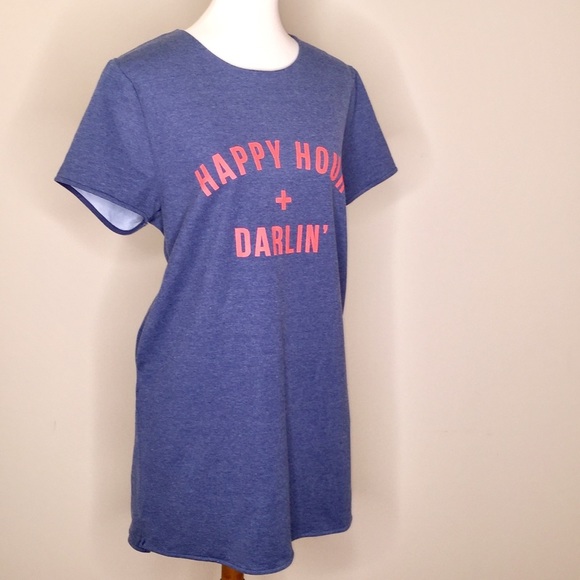 Dress Forum Happy Hour + Darlin' Knit Shift T-shirt Dress Sz L - Picture 4 of 8